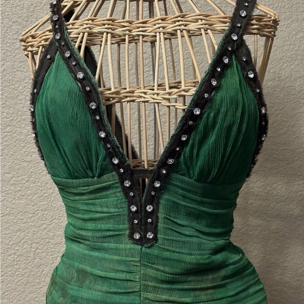 MANDALAY RARE VINTAGE Green Embellished Women's Top